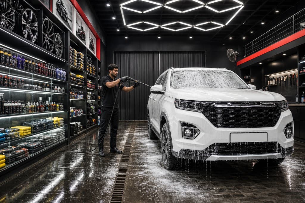 Car wash and detailing at Manu's Car World